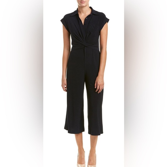 Women’s Short Sleeve Solid Stretch Knit Jumpsuit. - Picture 1 of 8